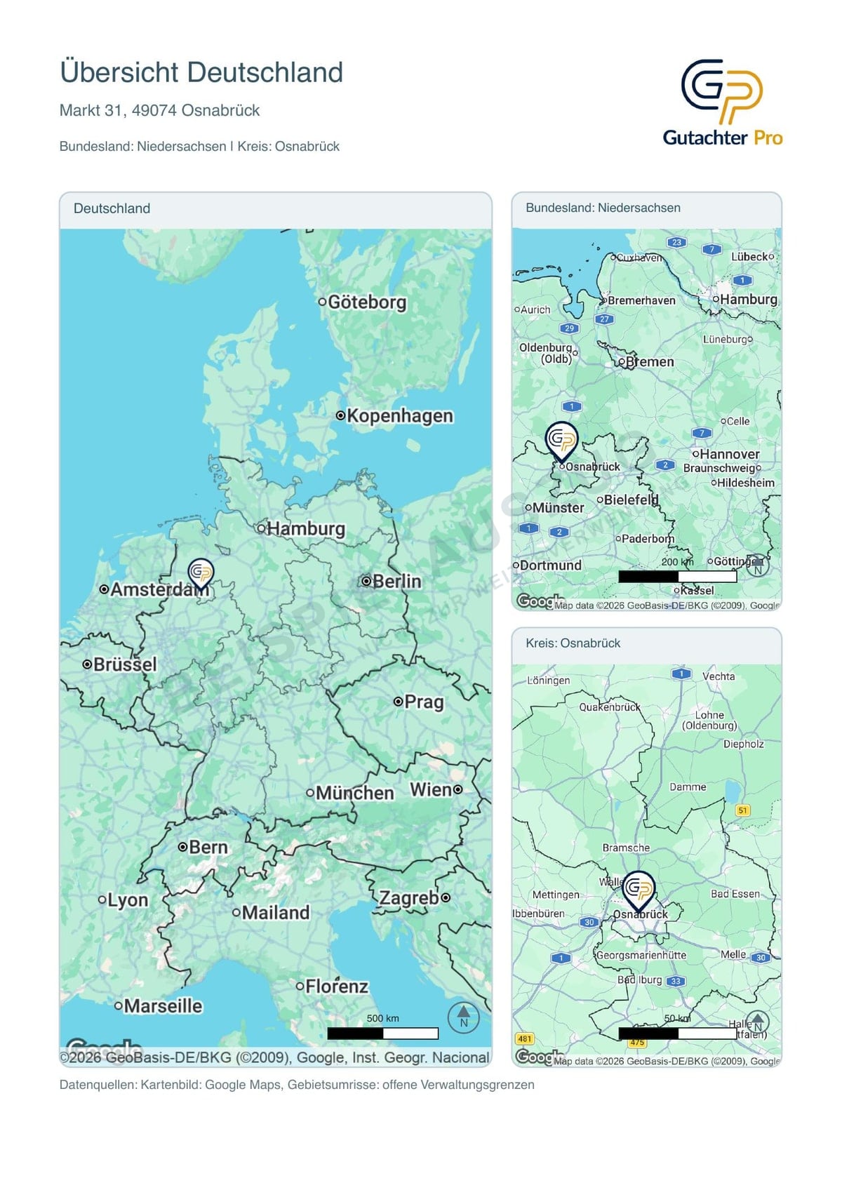 PDF-Auszug Übersicht Deutschland für Markt 31, Osnabrück